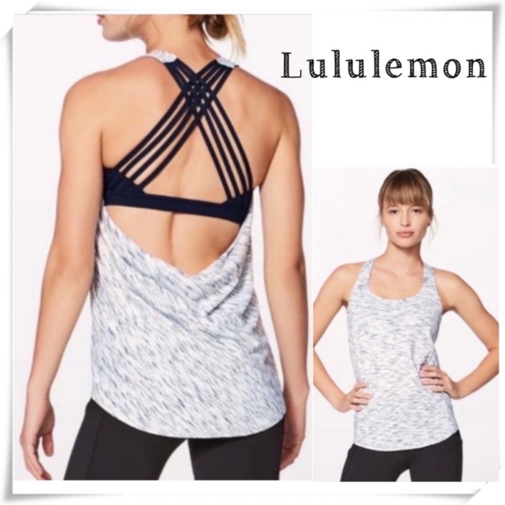 LULULEMON Wild Woven Strap Back Tank in Space light Gray Size 4